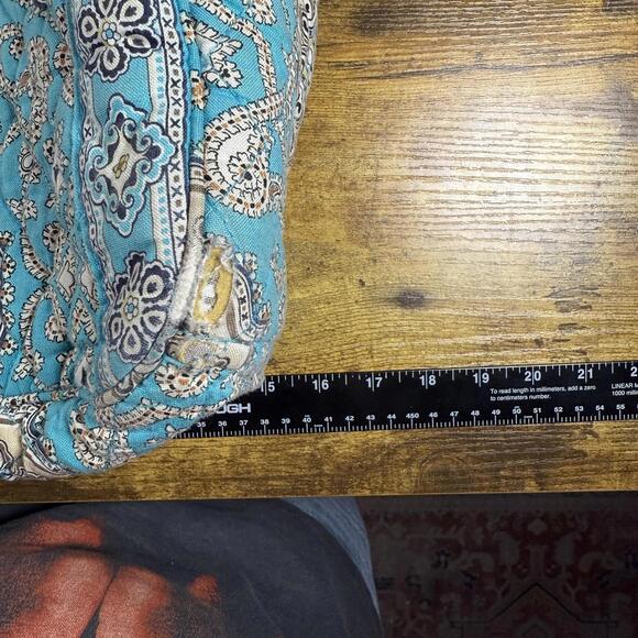 Vera Bradley Tote Bag Womens Turquoise Paisley Quilted Shoulder Travel Purse - Picture 5 of 6